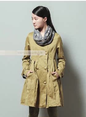 Moveup幻走休闲女装秋冬中长款梭织风衣外套11233078