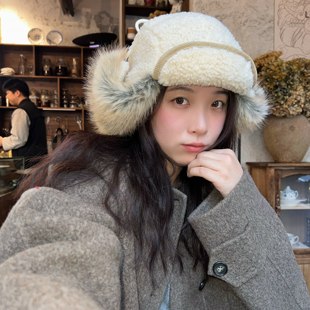 寒冬刚需!韩国东大门同款超厚羊羔绒护耳雷锋帽加厚保暖毛绒帽子