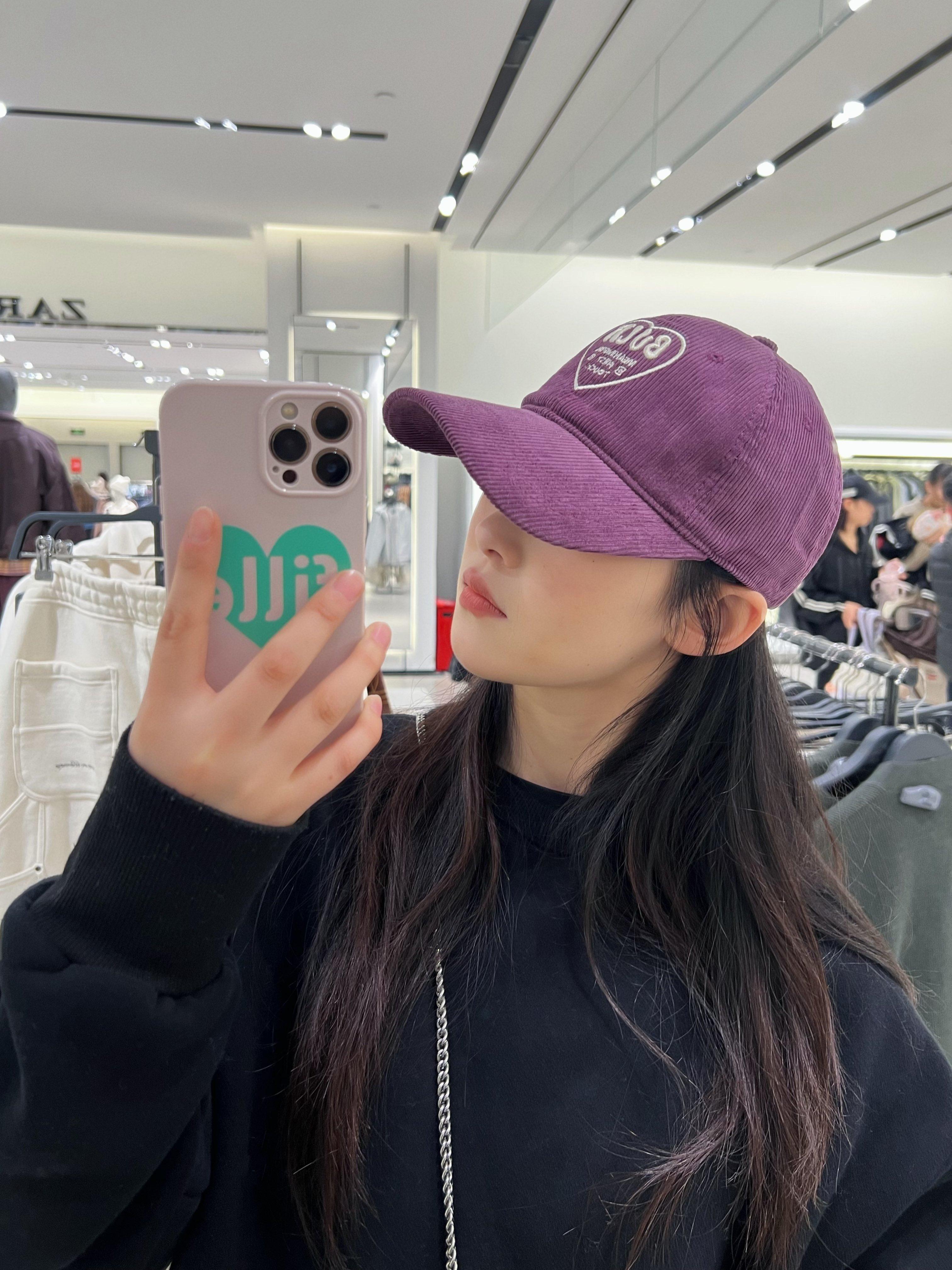 mona同款紫色灯芯绒棒球帽鸭舌帽