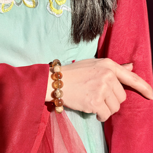 天然缅甸琥珀根珀溶洞珀茶珀多宝手串 (带省检证书)