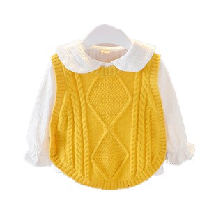 新款女宝宝春秋装1-2-3岁女童长袖上衣两件套8-9个月婴儿衣服套装