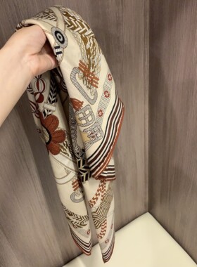 全副织带丝毛披肩 减龄红色系桑蚕丝绵羊毛双面用围巾女90CM方巾