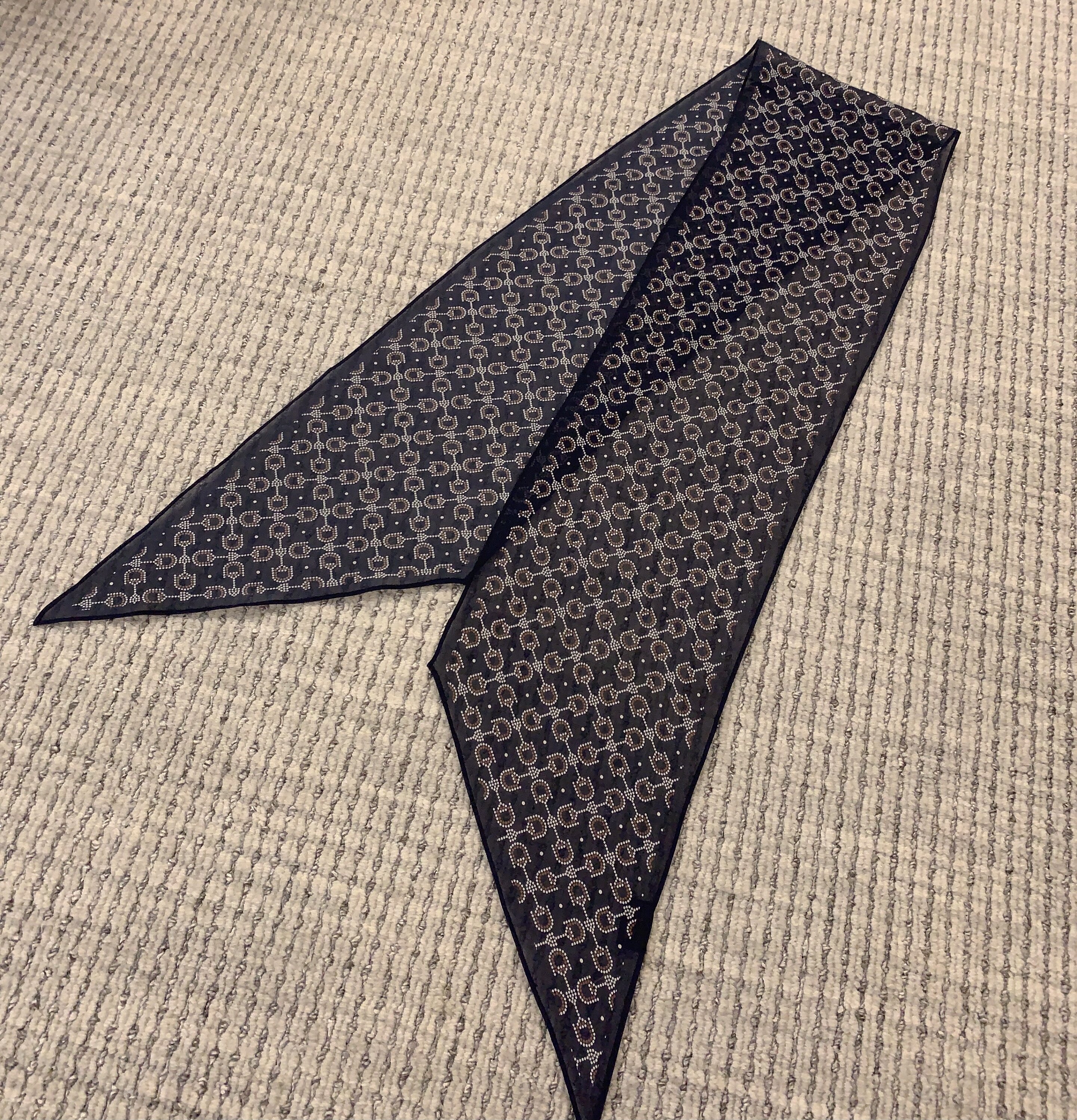 马蹄环扣桑蚕丝飘带 加密真丝乔其纱飘逸长丝巾166&times;19CM