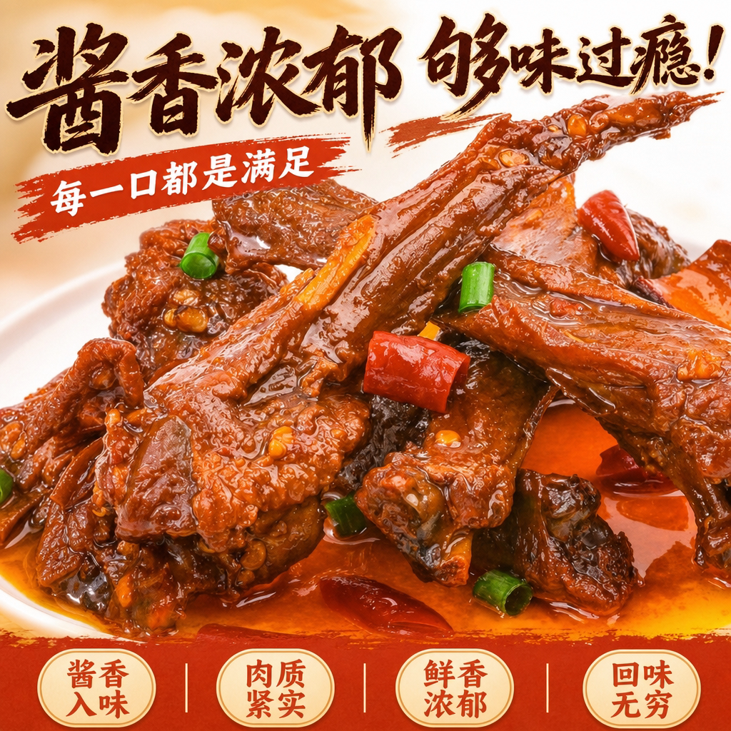 舜华鸭翅根临武鸭即食鸭锁骨香辣鸭脖卤味鸭舌解馋小零食湖南特产
