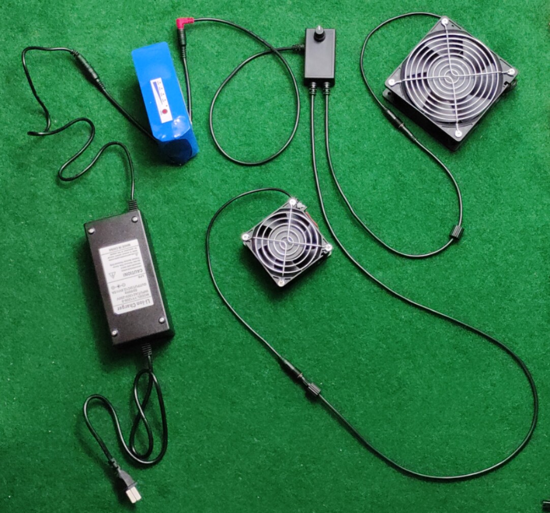 防蜂服风扇电池一拖二调速器套装