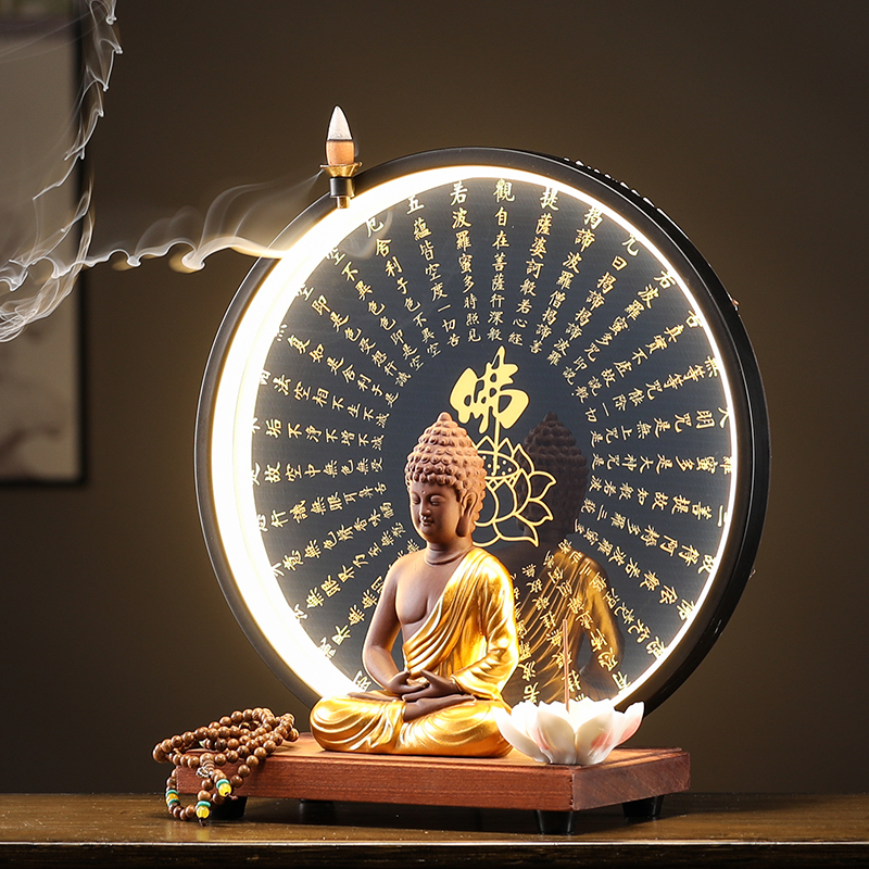 陶瓷释迦牟尼佛佛像摆件中式禅意家用客厅玄关供奉大日如来佛祖