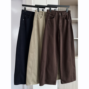 季 女2026春季 时尚 宽松百搭显瘦加绒长裤 法式 休闲裤 小众高腰阔腿裤