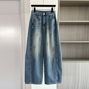 裤子女款2026春季新款今年流行爆款弯刀裤版型超好看的阔腿牛仔裤