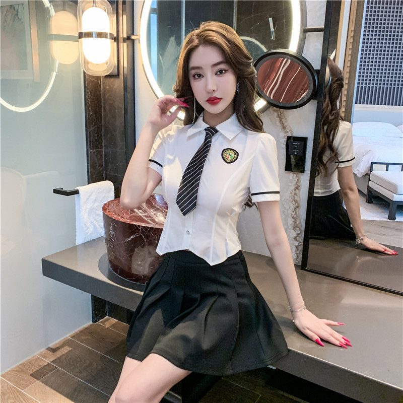 洗浴桑拿沐足衬衫工作服性感显瘦酒店前台制服ktv夜店会所技师服