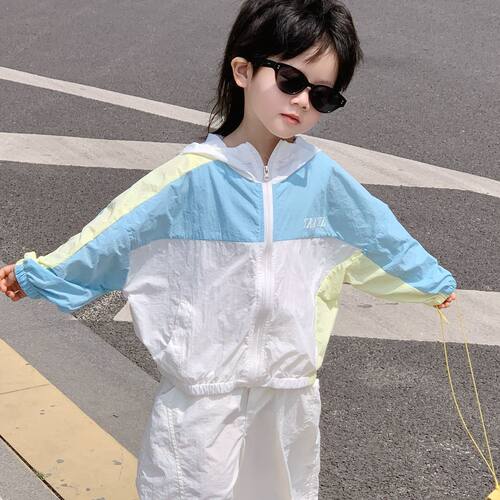 儿童男女防晒衣春夏秋装2026新品拼色轻薄外套防紫外线童装爆款