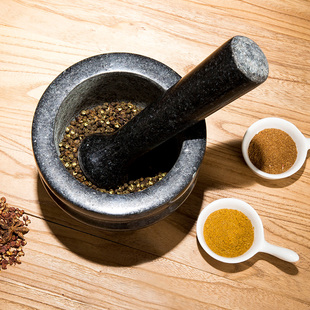 利快花岗岩研磨器石材捣碎棒调料研钵家用压蒜器捣蒜泥捣药罐