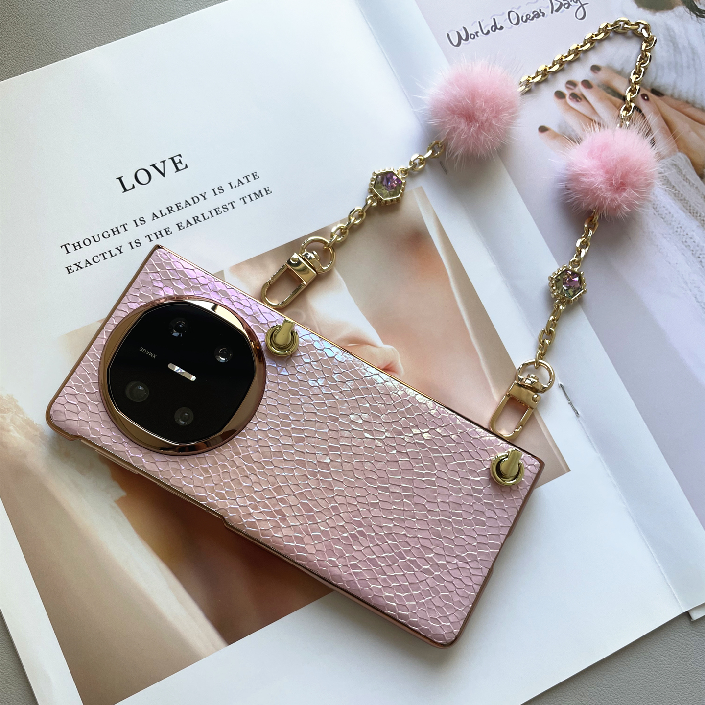 法式优雅粉色~秋冬 适用华为mateX6手机壳新款x5典藏版时尚手提斜挎肩背带挂绳X3壳膜一体全包防摔网红爆款女