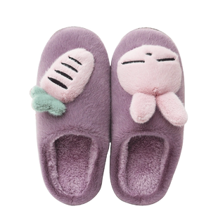 新款流氓兔冬季棉拖鞋女居家情侣加厚保暖亲子卡通儿童毛绒月子鞋