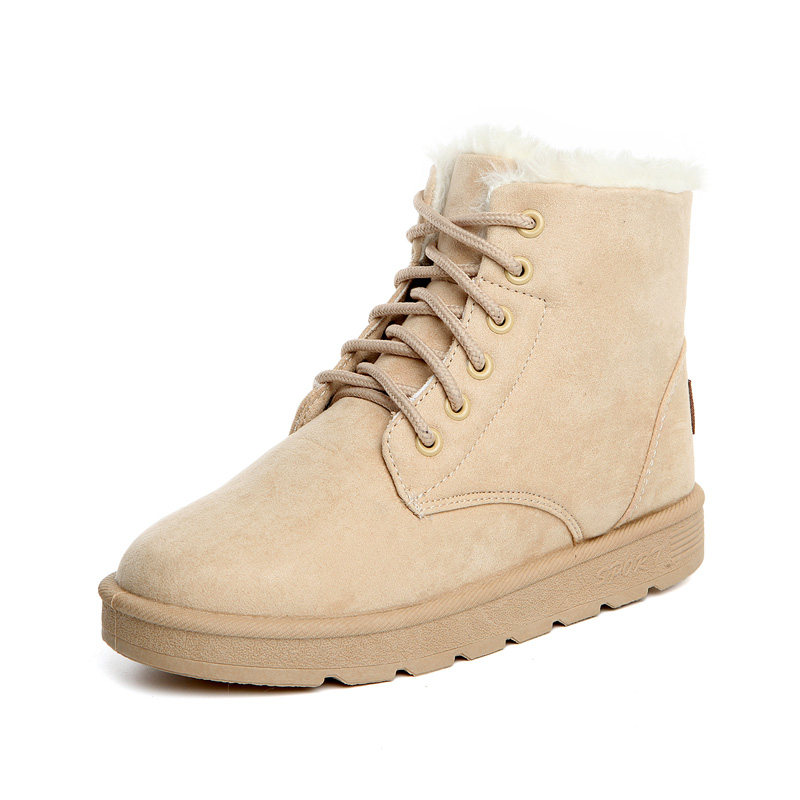 2021 NEW WINTER SNOW BOOTS FEMALE SHORT TUBE STUDENT SHORT BOOTS KOREAN VERSION OF WILD PLUS VELVET WARM COTTON SHOES MARTIN BOOTS