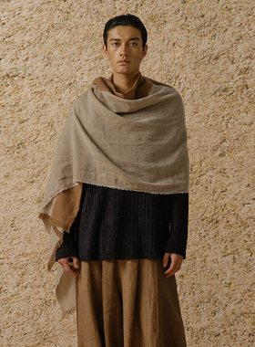 【MORIN KHUUR 牧仁】羊毛拼色围巾披肩