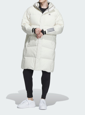 Adidas/阿迪达斯正品冬季新款男子中长款连帽羽绒服外套IL8927