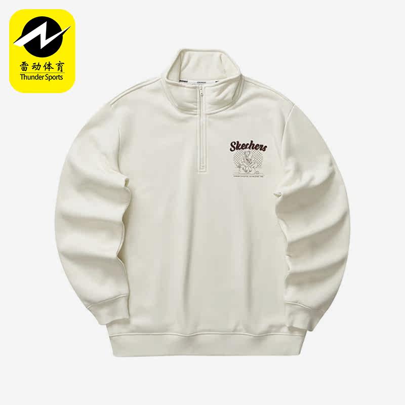 Skechers/斯凯奇正品秋季男女同款立领情侣时尚卫衣P423U015-00NA