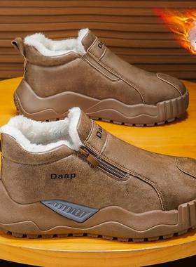 大地Terrene品质百货冬季加绒加厚雪地靴百搭保暖一脚Z蹬拉链靴子