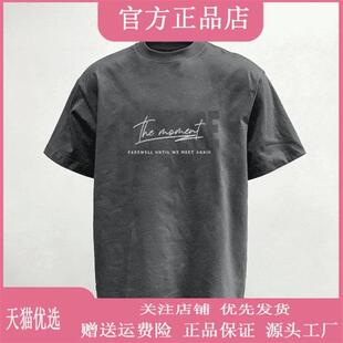 东大路美式复古重磅纯棉短袖t恤男女款休闲潮牌印花百搭圆领上衣