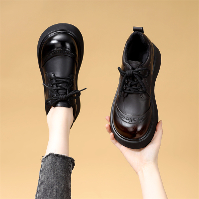 古兹曼英伦风百搭复古小皮鞋