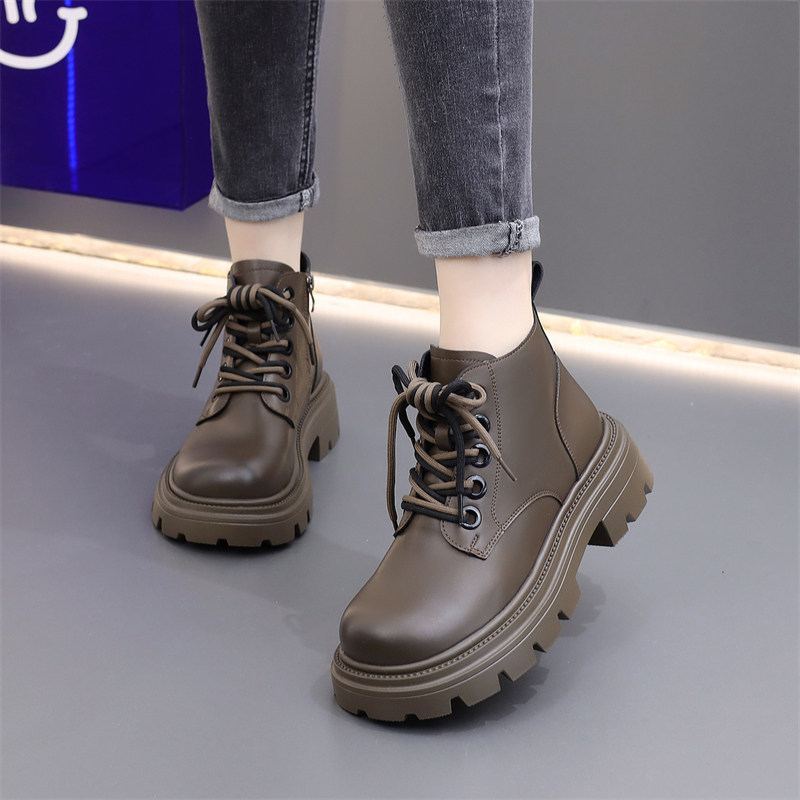 古兹曼聚氨酯短靴英伦风马丁靴