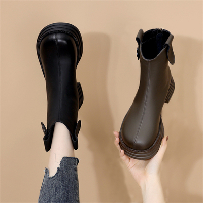 古兹曼橡胶切尔西靴金属马丁靴