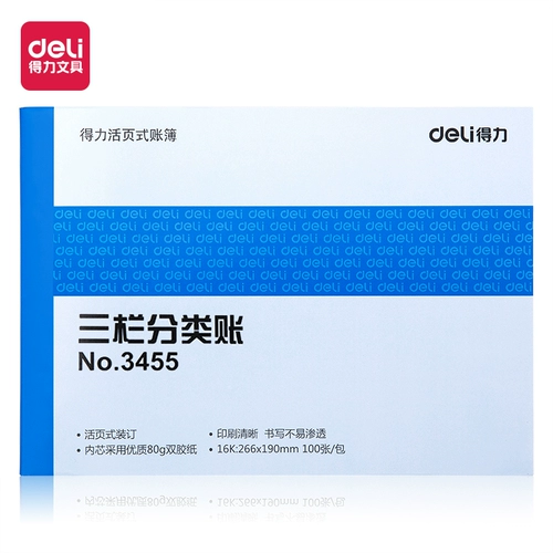 Deli Тринадцать подробностей классификации 16K Финансовые данные Тринадцать 100 учетных записей Книга Живая страница