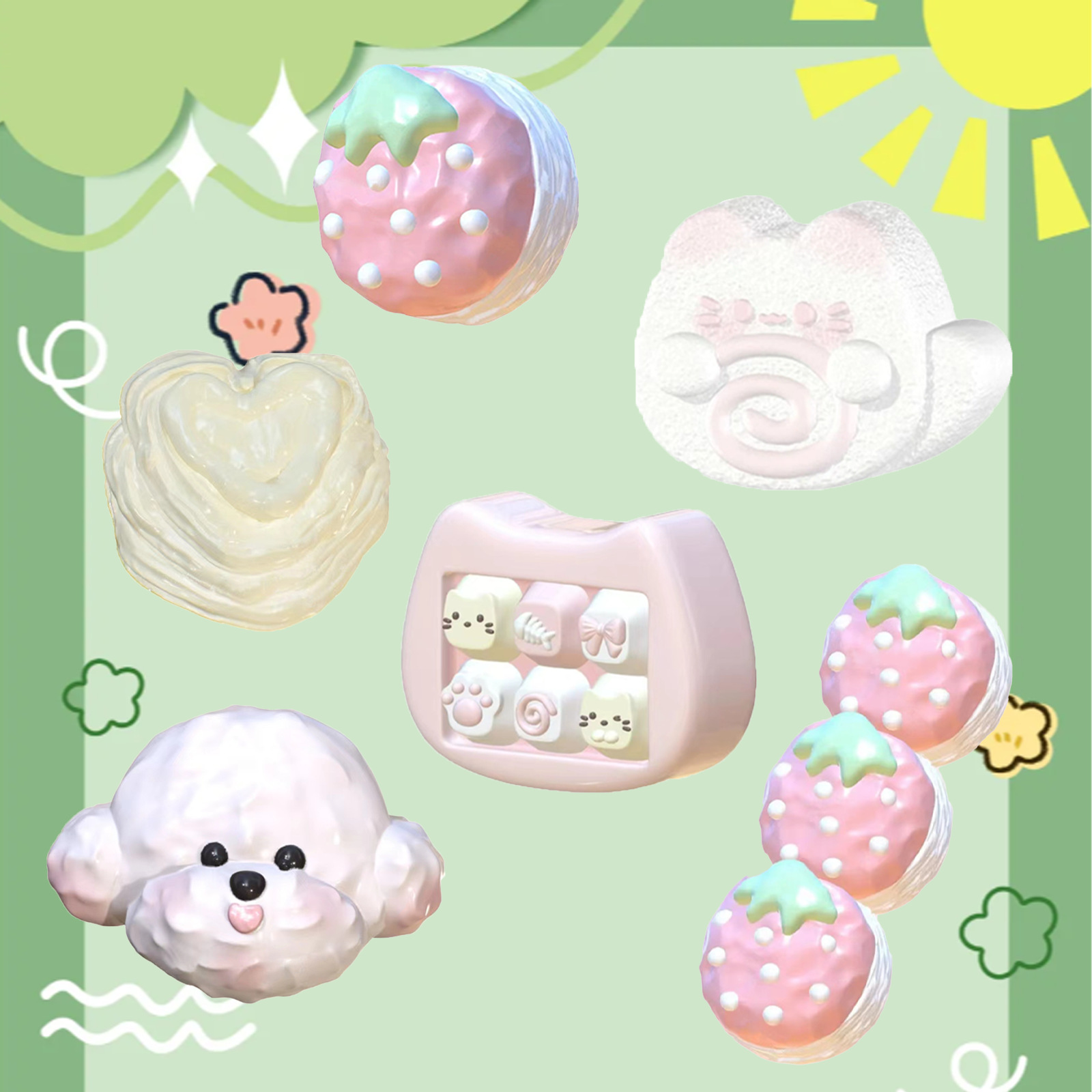 可爱猫猫键盘捏捏硅胶模具DIY烘焙蛋糕模具香薰蜡烛石膏硅胶模具