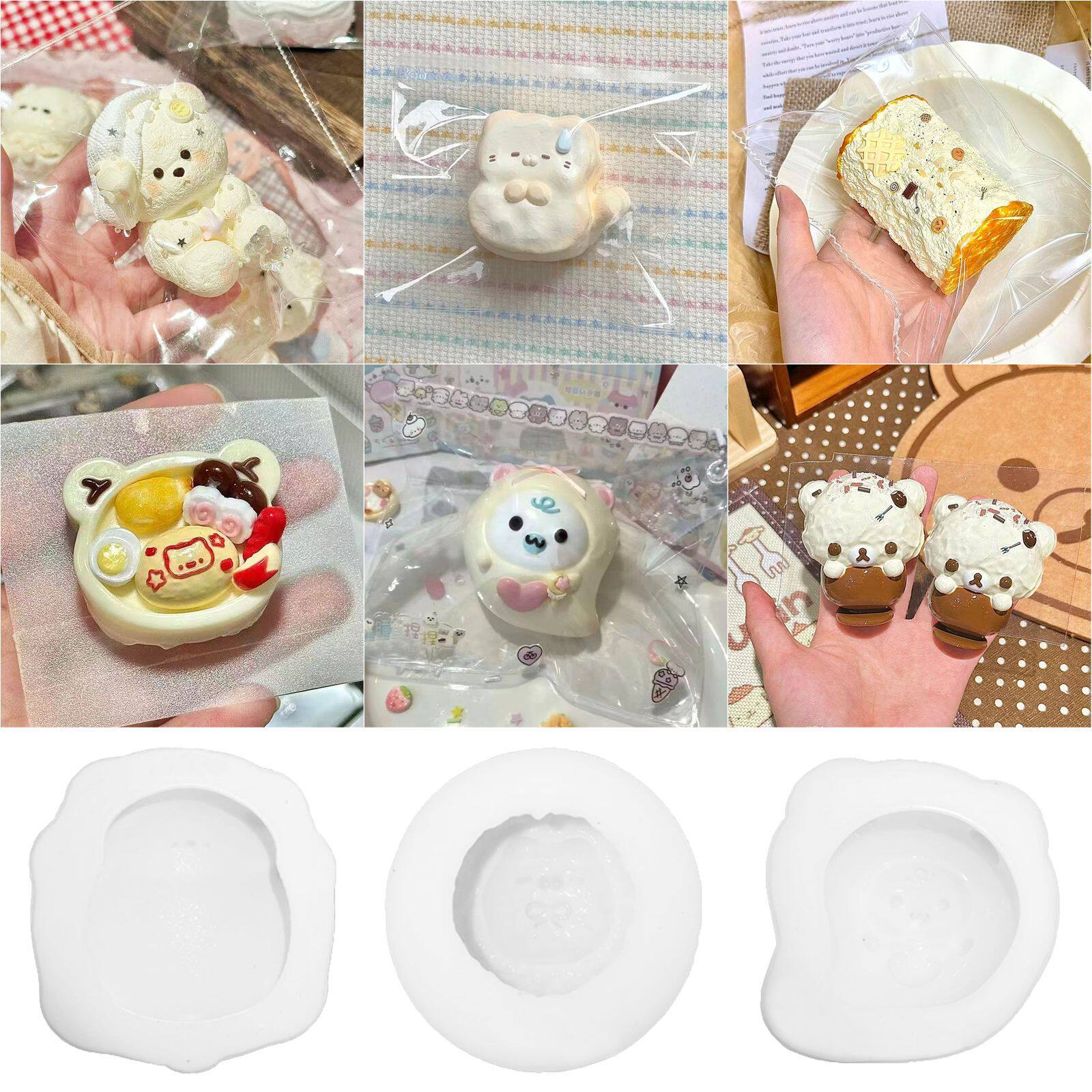 捏捏模具卡通鼻噶动物造型面包饭团奶酪条diy捏捏手工硅胶模具