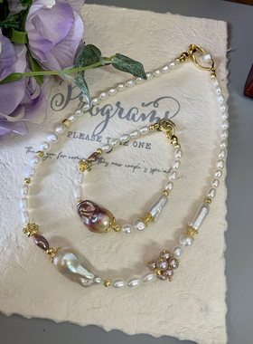 可以叠搭单戴也出众巴洛克异形淡水珍珠项链原创手链毛衣链首饰女