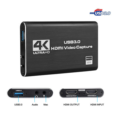 hdmi录制盒usb3.0高清4k器采集卡