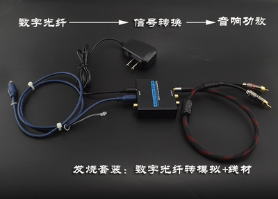 Toslink数字音频光纤转模拟转换器SPDIF电视一分二莲花功放音响线
