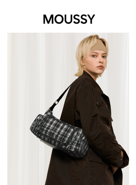 MOUSSY格纹游戏腋下包多功能时尚女包美拉德风小众流行专柜同款