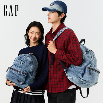 GAP美式水洗牛仔双肩背包