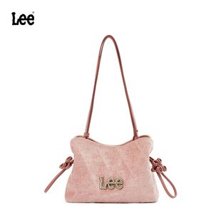 Lee中国结福袋包新中式国风斜挎包粉丝绒云吞包大容量水桶包