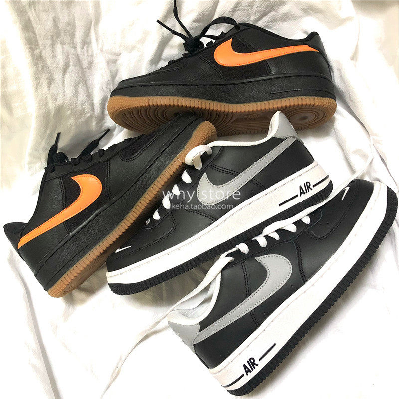 Nike Air Force 1 AF1 Black Gray Black Orange Air Force One Shoes CZ4203  DD7709-100