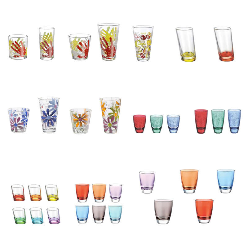 意大利进口Borgonovo博格诺印花玻璃水杯单只啤酒饮料杯威士忌杯