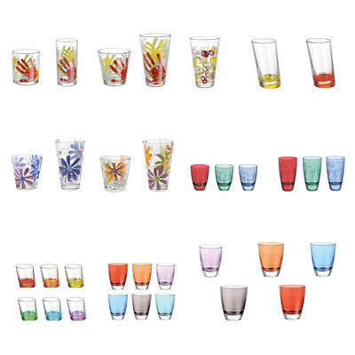 意大利进口Borgonovo博格诺印花玻璃水杯单只啤酒饮料杯威士忌杯