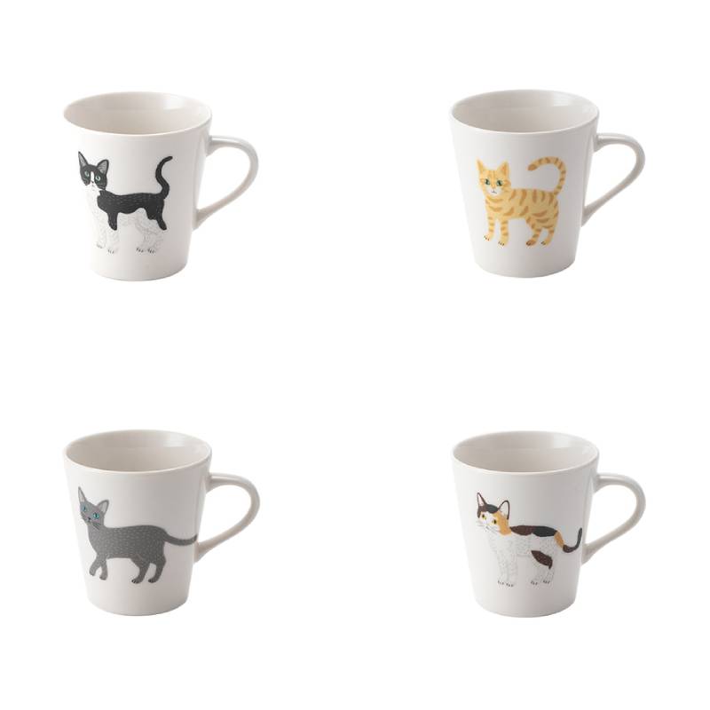 日本进口美浓烧猫咪时光马克杯单只日式陶瓷水杯咖啡杯茶杯