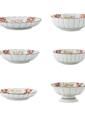 日本进口awasaka和颜悦色系列餐具单只日式陶瓷盘子花卉碟子饭碗