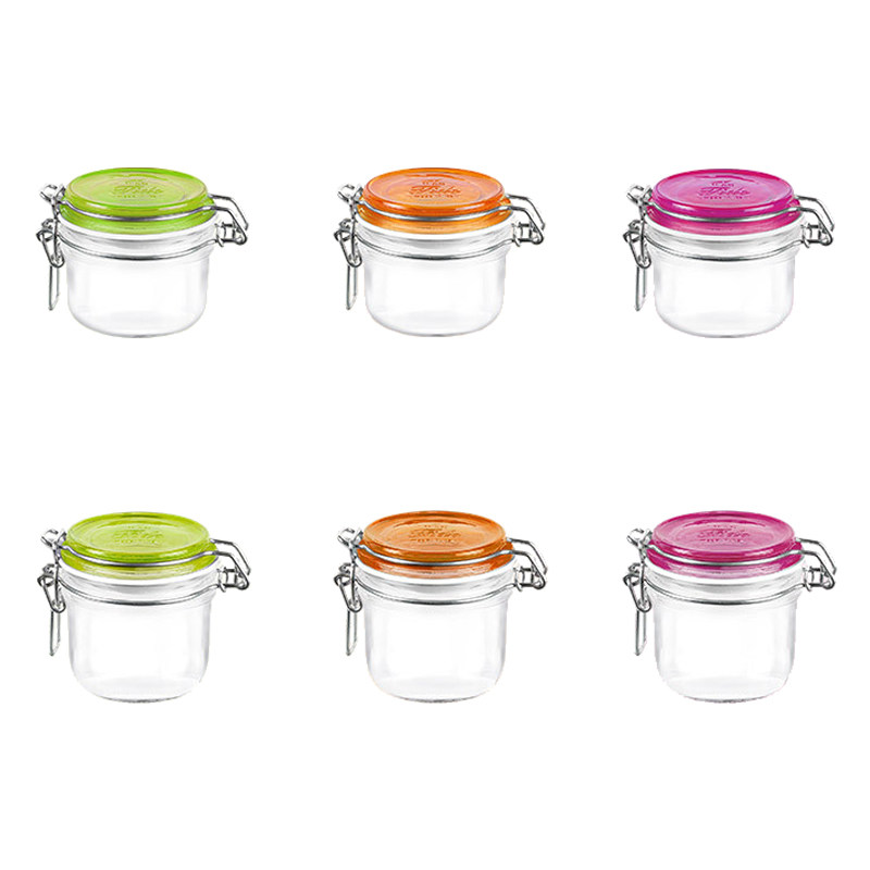 意大利进口波米欧利bormioli飞度小号密封罐玻璃彩色盖收纳果酱瓶