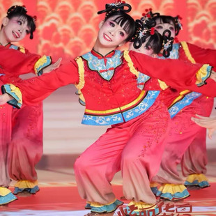 元旦儿童喜庆中国风演出服灯笼梦娃群舞新春泥娃闹春韵舞蹈表演服