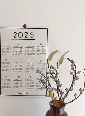 ins卡片韩风创意清新简约日历卡片2026日历卡片海报贴墙家居装饰
