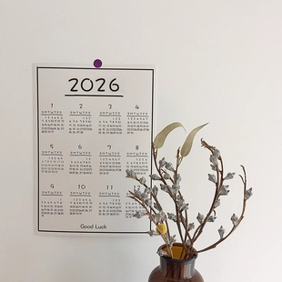 ins卡片韩风创意清新简约日历卡片2026日历卡片海报贴墙家居装饰