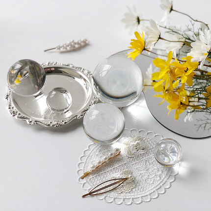 韩国ins同款透明水晶玻璃圆球网红家居装饰陈列摆件 饰品拍照道具