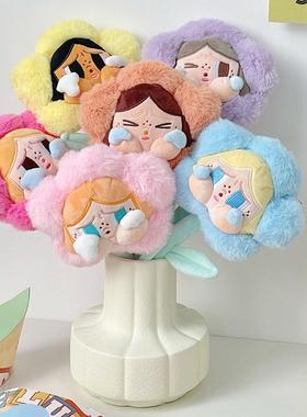 哭娃花朵陶瓷花瓶奶油风可爱创意高级感桌面家居装饰摆件送礼插花