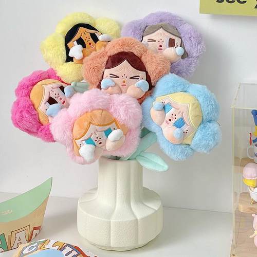 哭娃花朵奶油风陶瓷花瓶桌面装饰