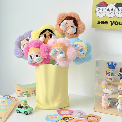 哭娃花束黄色褶皱肌理感陶瓷花瓶