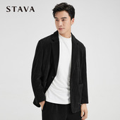 宽松休闲西装 斯得雅男西服灯芯绒肌理外套秋季 型 套装 宽松版