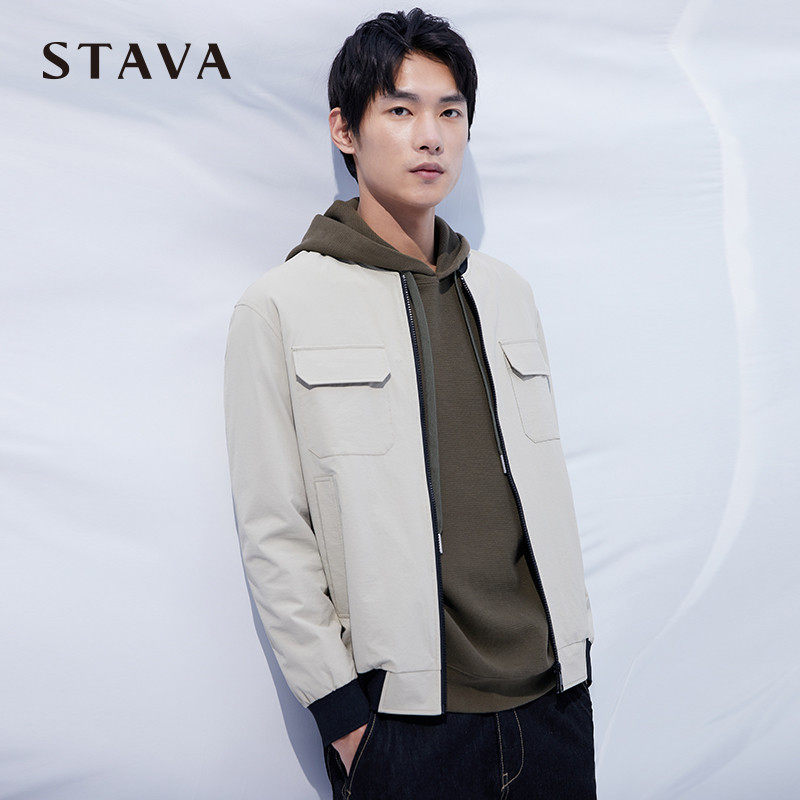 STAVA斯得雅春新款棒球领夹克男休闲百搭韩版修身短款外套潮